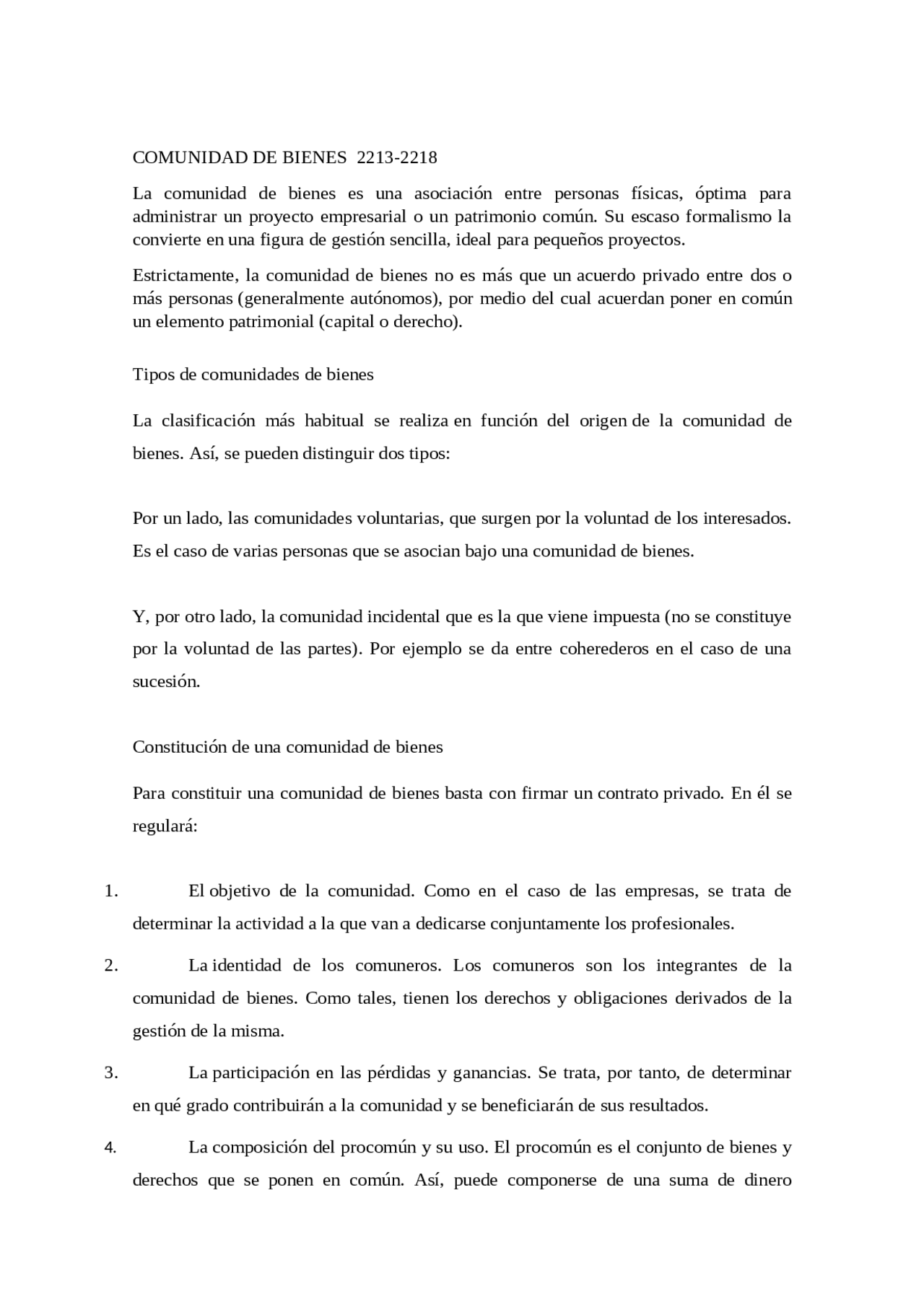 Comunidad de bienes derecho privado Docsity Comunidad de bienes derecho privado Docsity