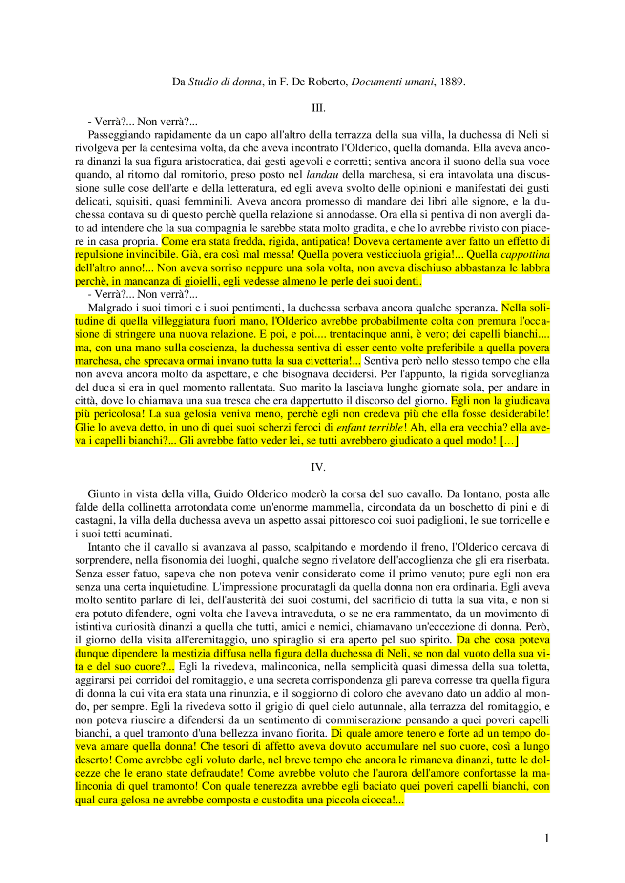 Il discorso indiretto libero, campioni e definizioni Docsity