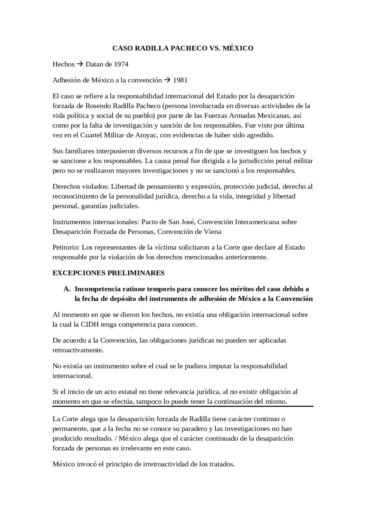Resumen del caso Radilla Pacheco vs. México | Resúmenes de Derechos