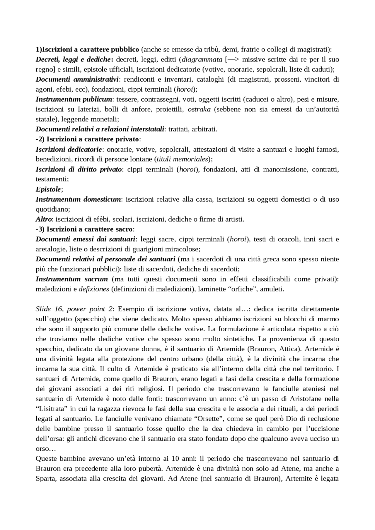 Letteratura greca, quadro generale Docsity