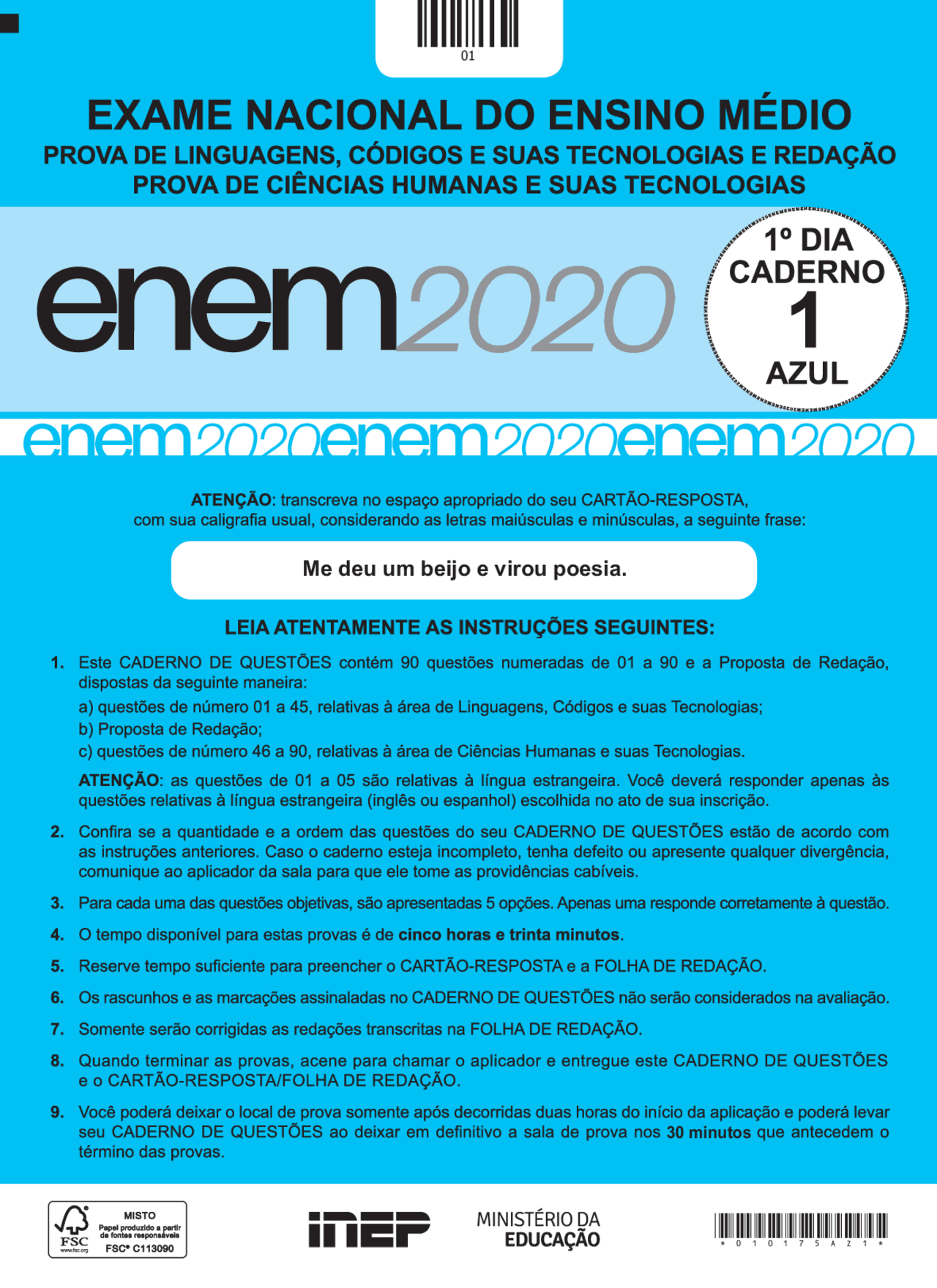 Caderno de Prova Enem 2020 - Docsity Caderno de Prova Enem 2020 - Docsity