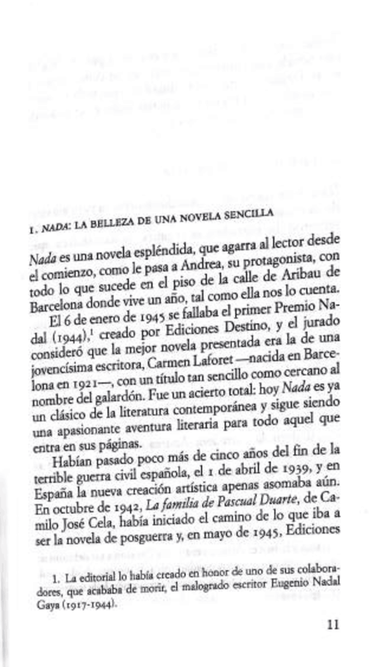 Analisis Del Libro Nada De Carmen Laforet Docsity