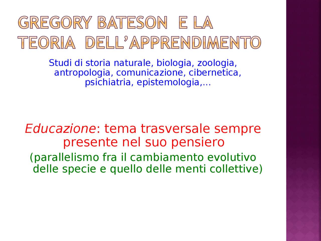 Apprendimento Bateson - Docsity