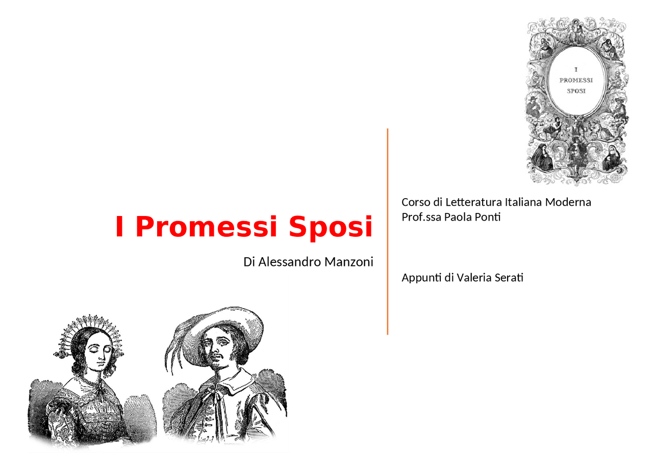 "i promessi sposi " - Docsity