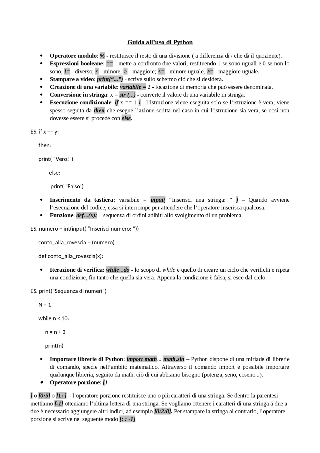 INFORMATICA - Guida pratica all'uso di Python: linguaggio di ...