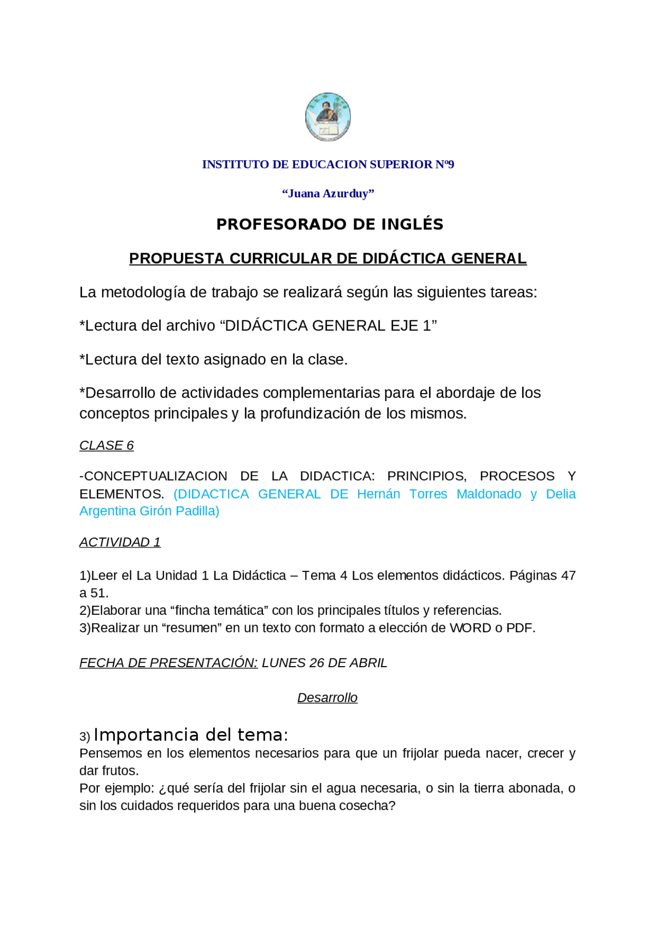 Didáctica General Enseñanza Superior - Docsity