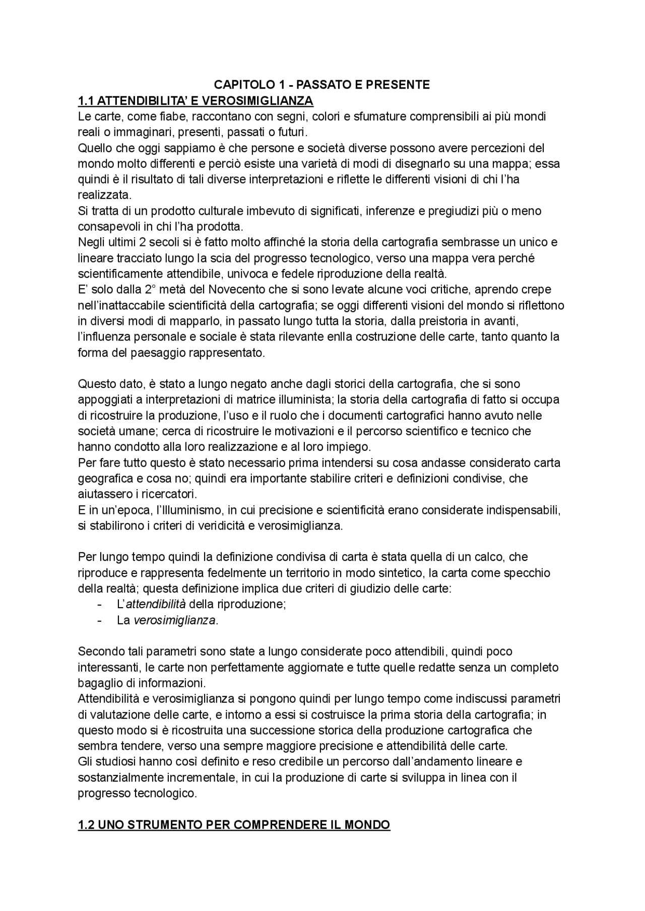 SINTESI CHE COS'E' UNA CARTA GEOGRAFICA