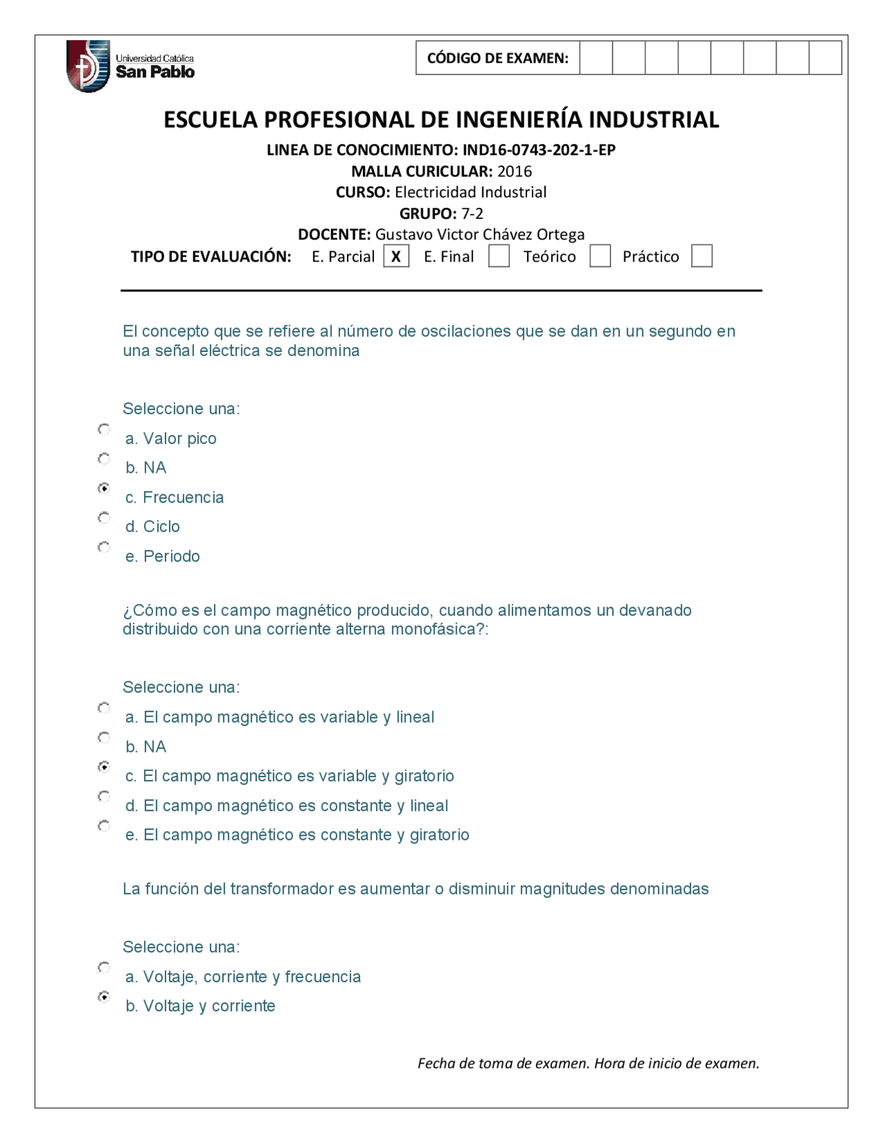 Parcial de electricidad - Docsity