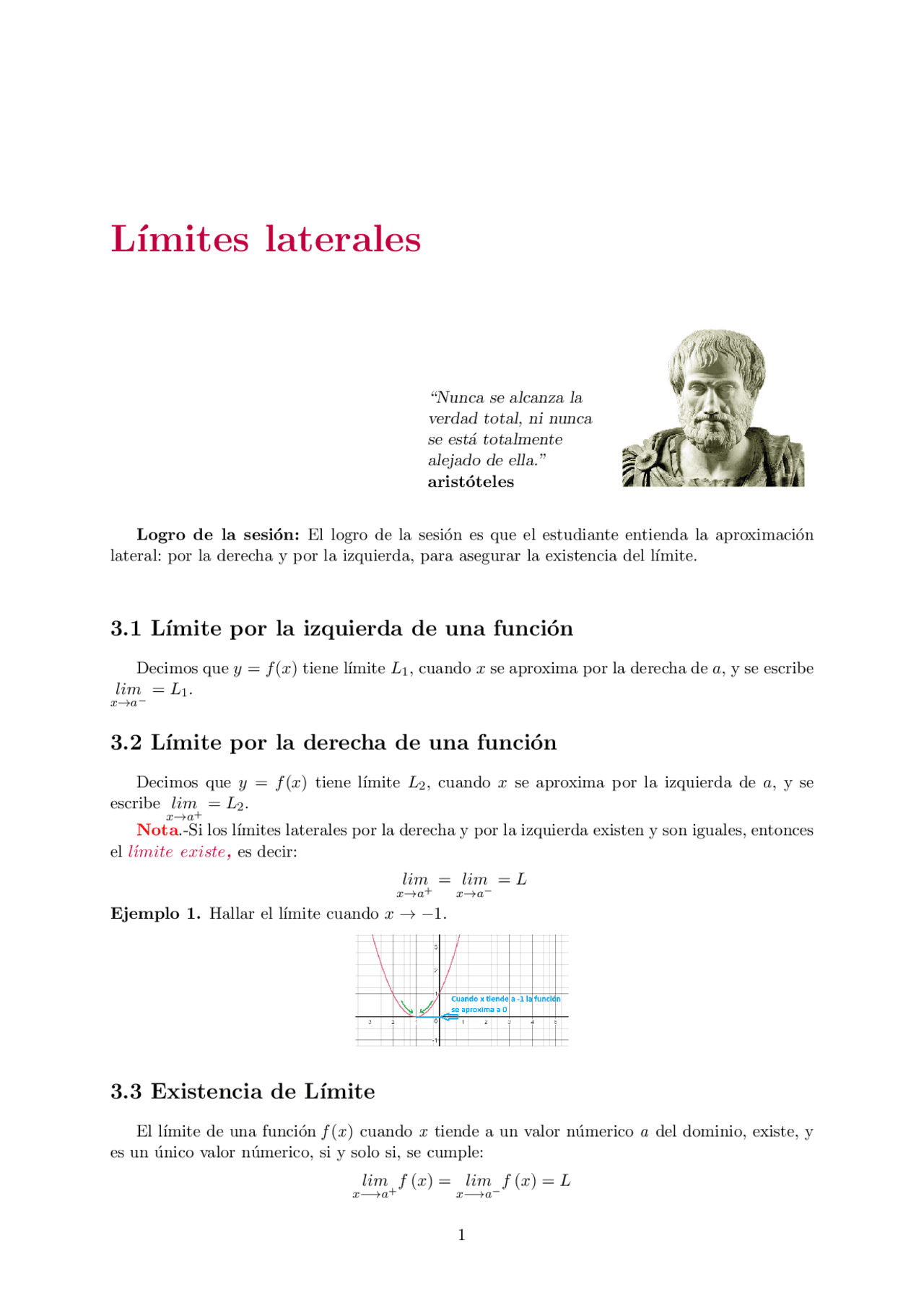 Limites Laterales Teoria Y Ejercicios Apuntes De Matematicas Docsity