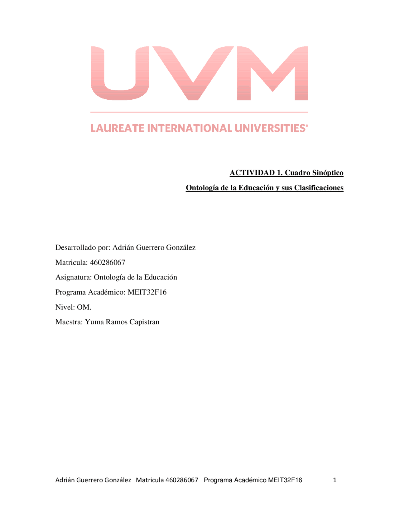 Actividad 1 UVM ONLINE Docsity