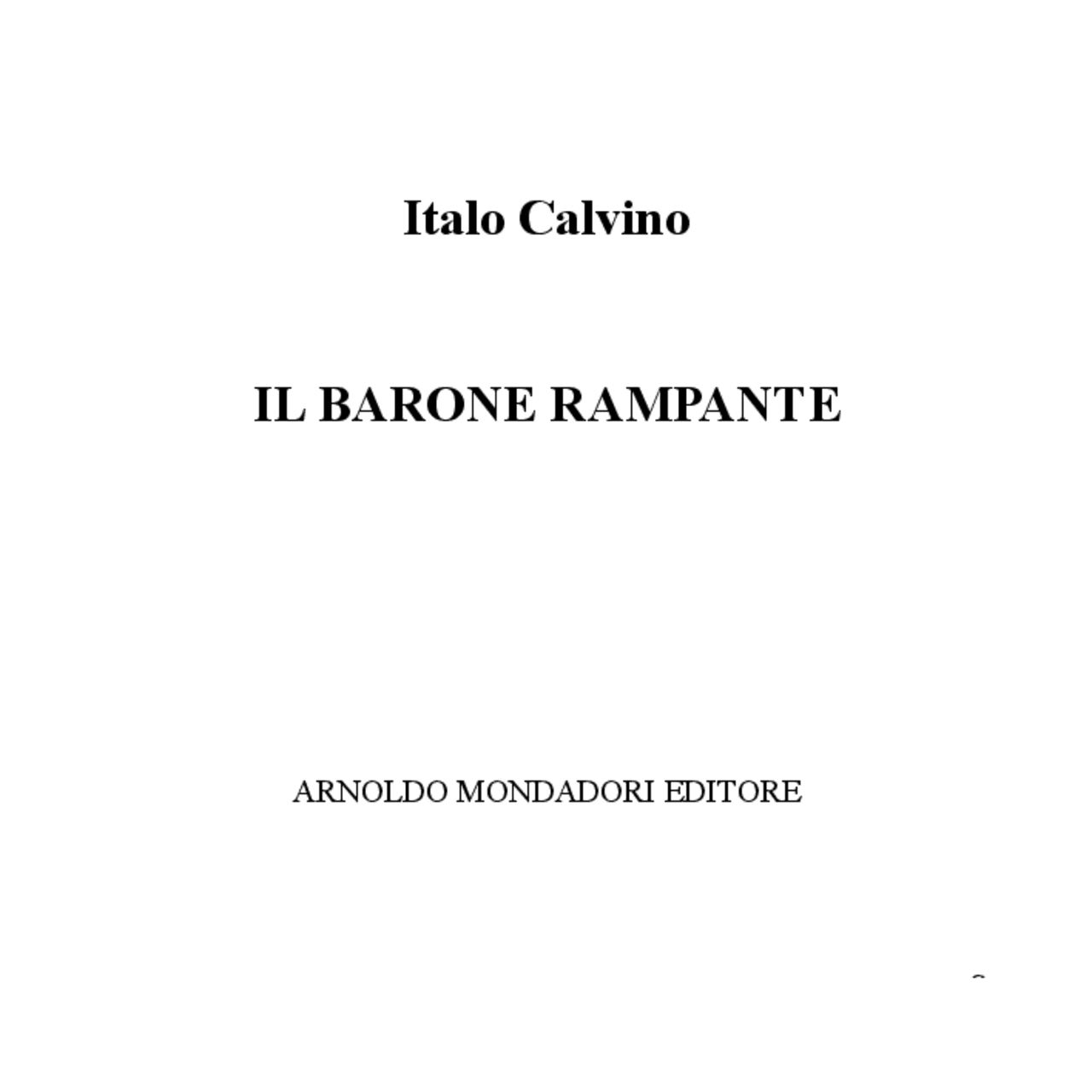 Il barone rampante Italo C. Docsity