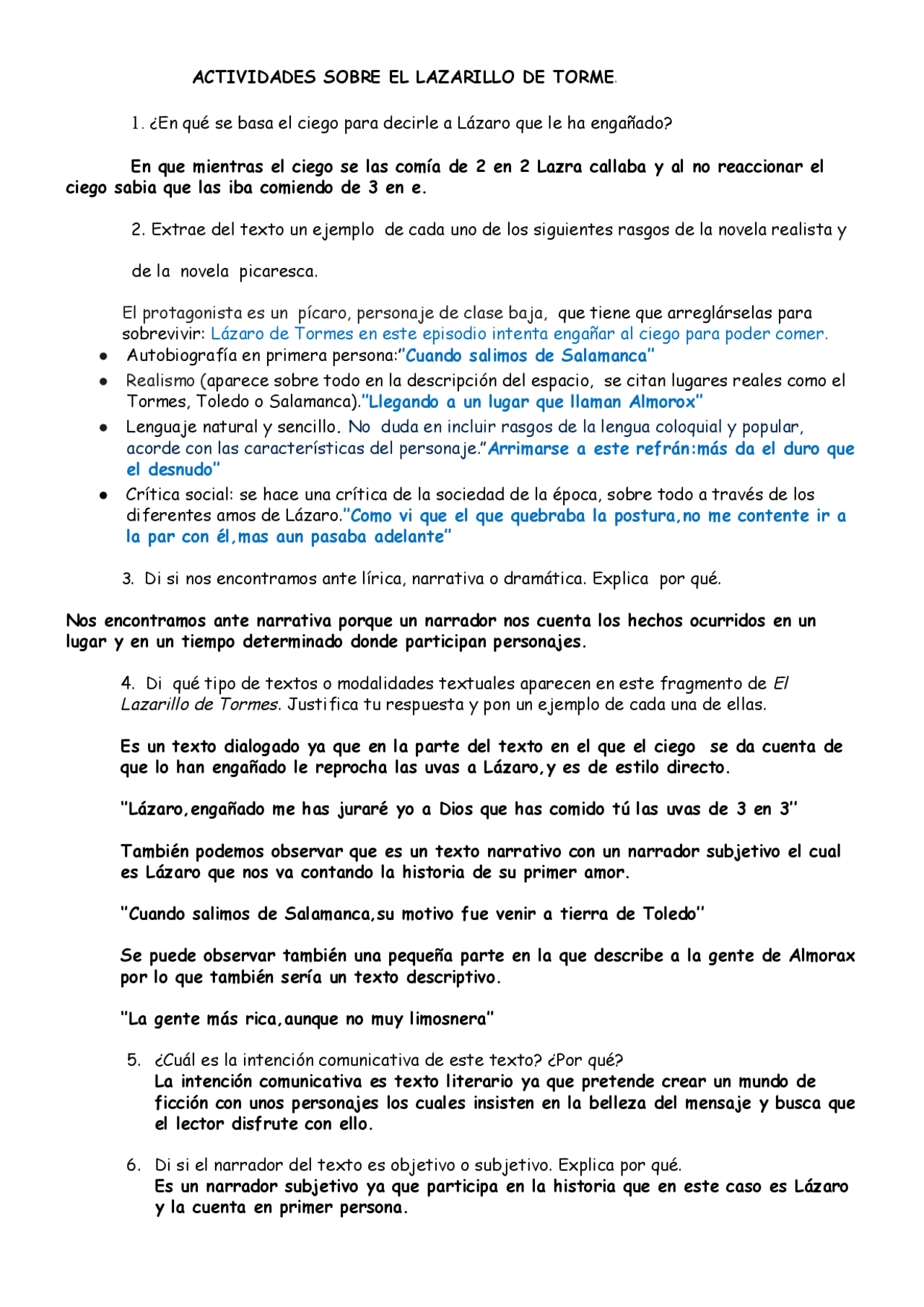 Literatura y Lengua universal | Ejercicios de Lengua y Literatura | Docsity