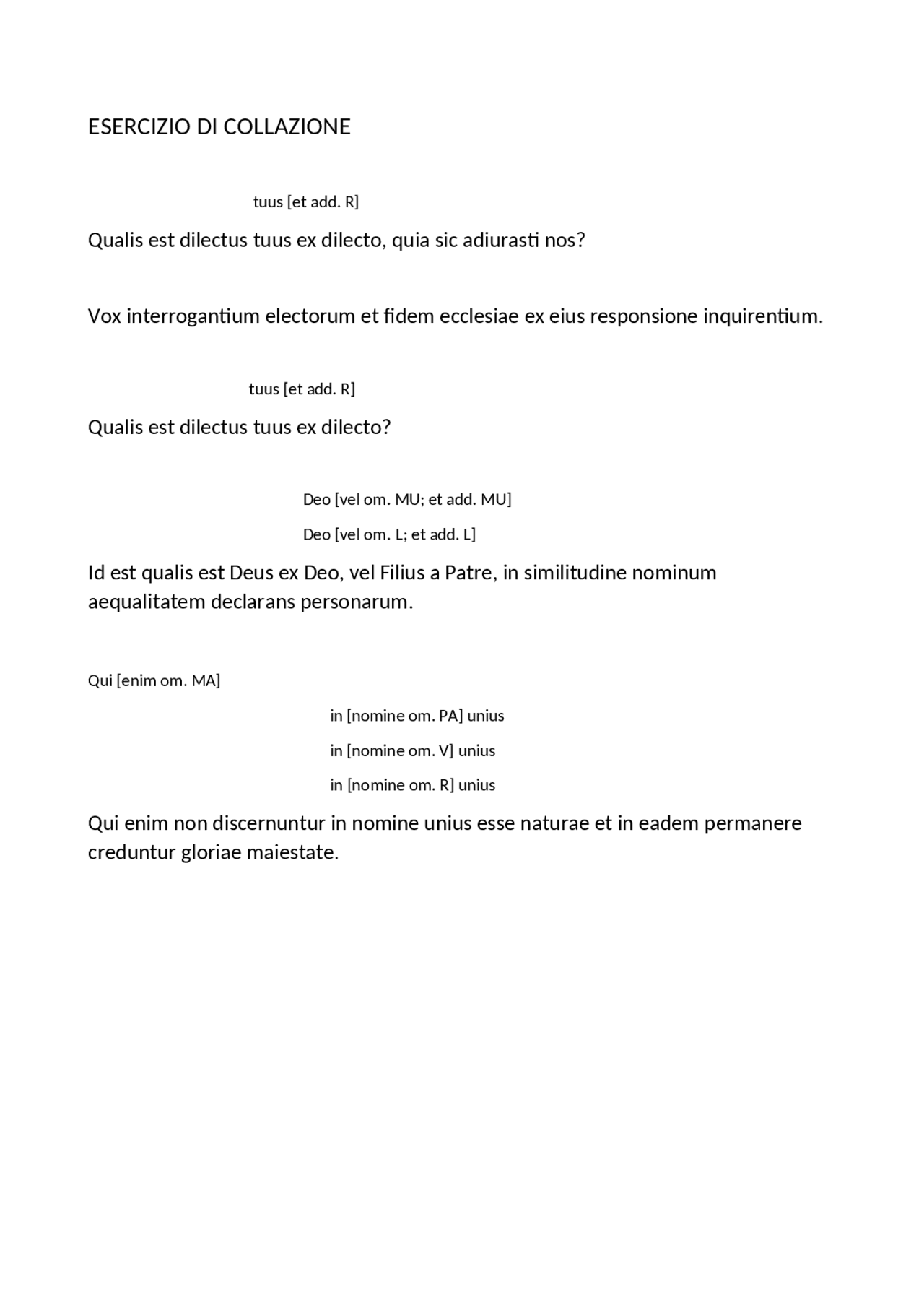 ESEMPIO DI COLLAZIONE DI UN MANOSCRITTO LATINO MEDIOEVALE | Esercizi di ...
