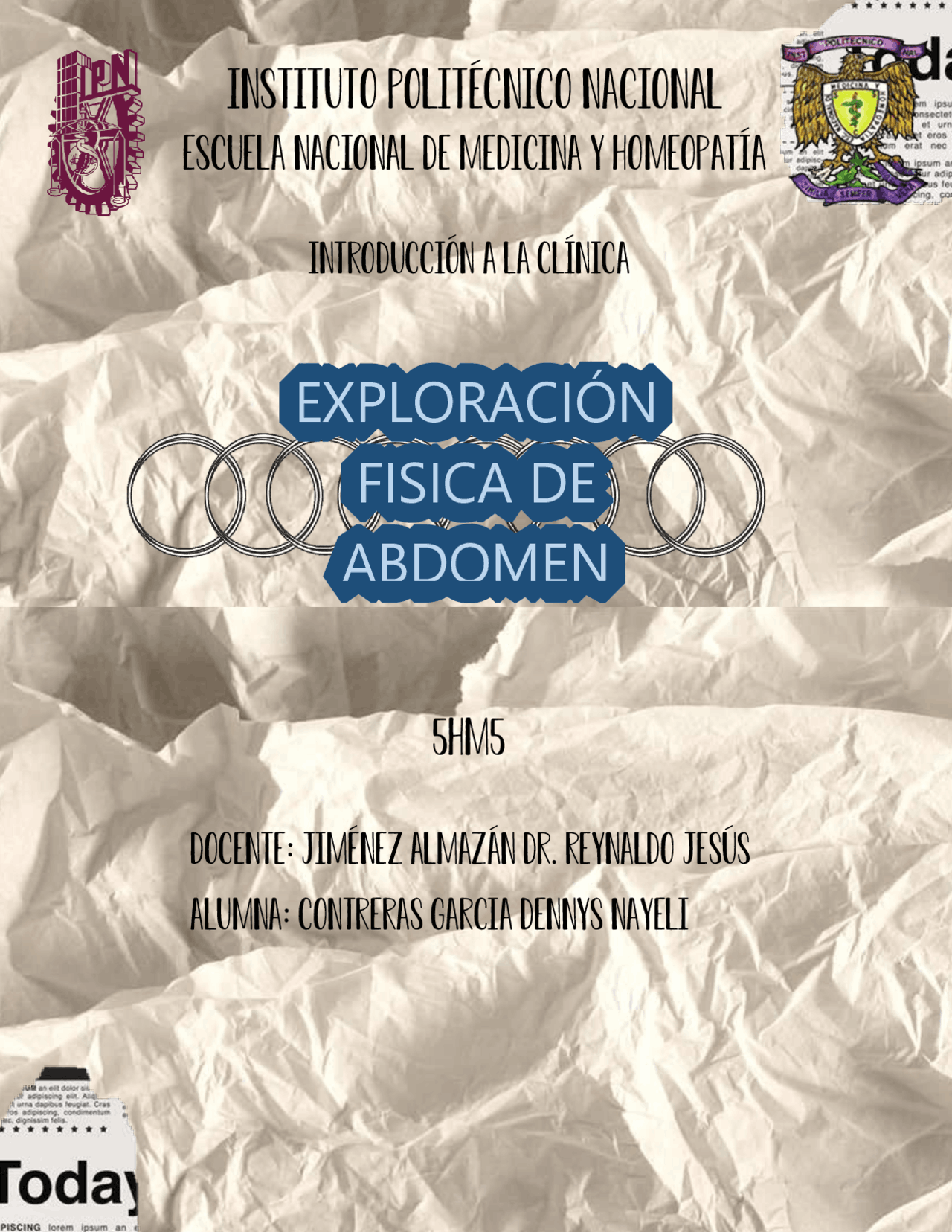 Exploración Física de Abdomen | Notes de Mèdecine clinique | Docsity