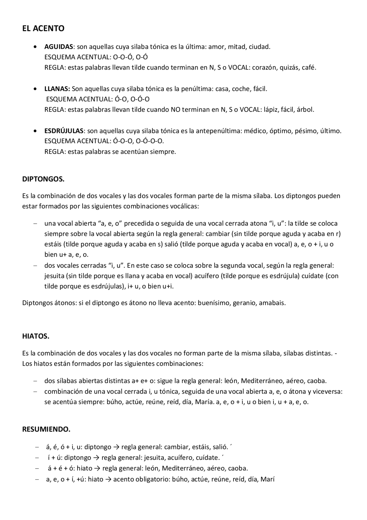 El Acento Schema Rapido Docsity