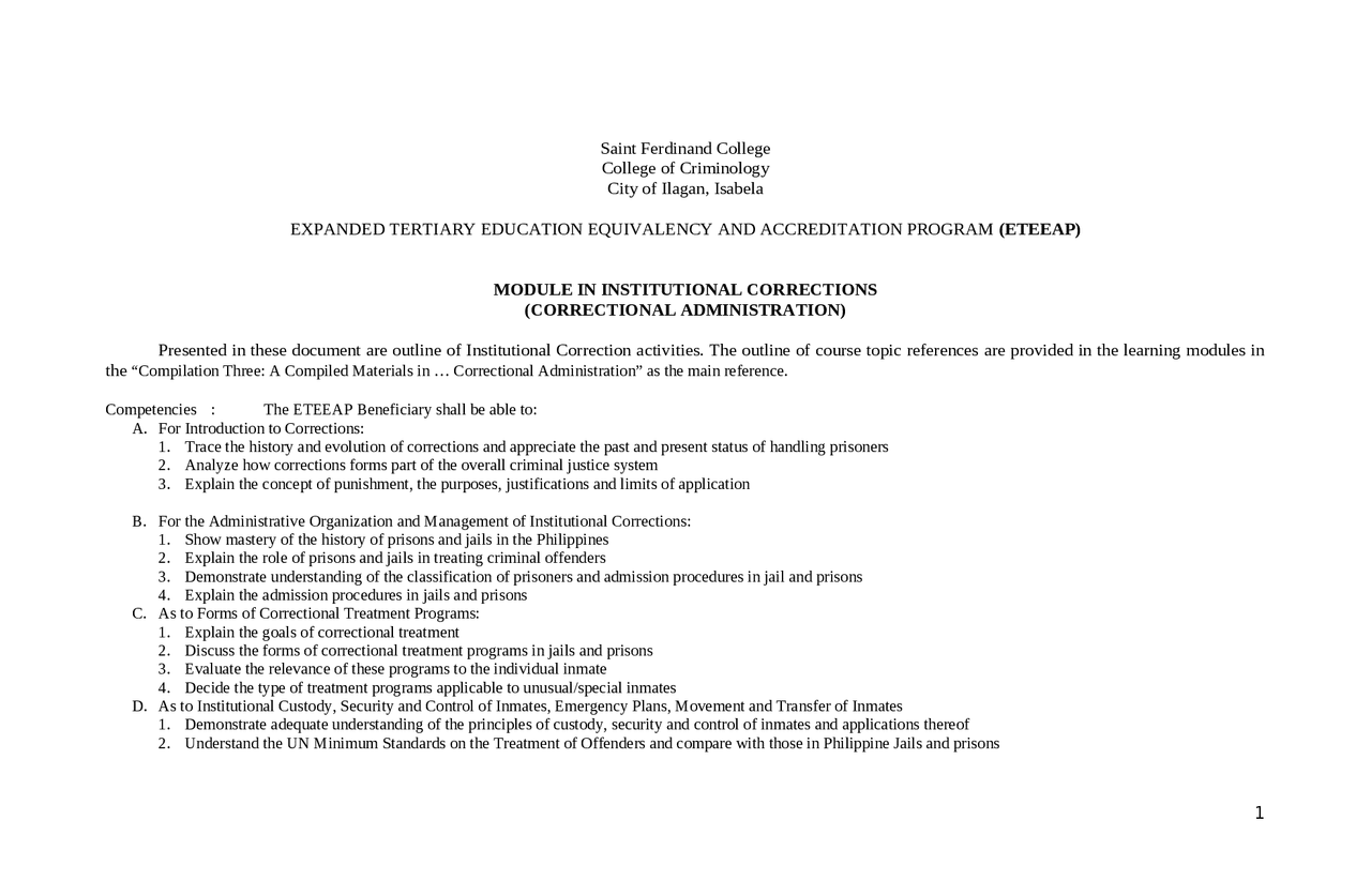 Criminal Law modules for criminology students Docsity