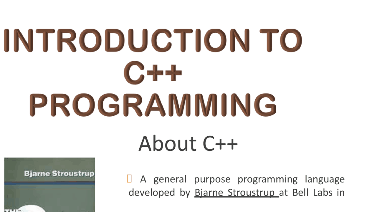 Introduction and Fundamentals of C++ - Docsity