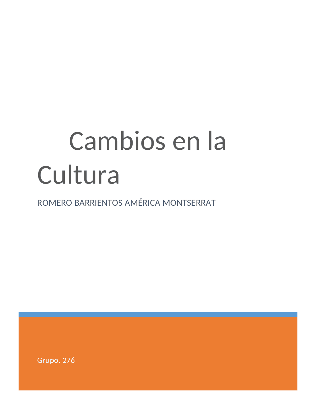 Cambios en la cultura Docsity