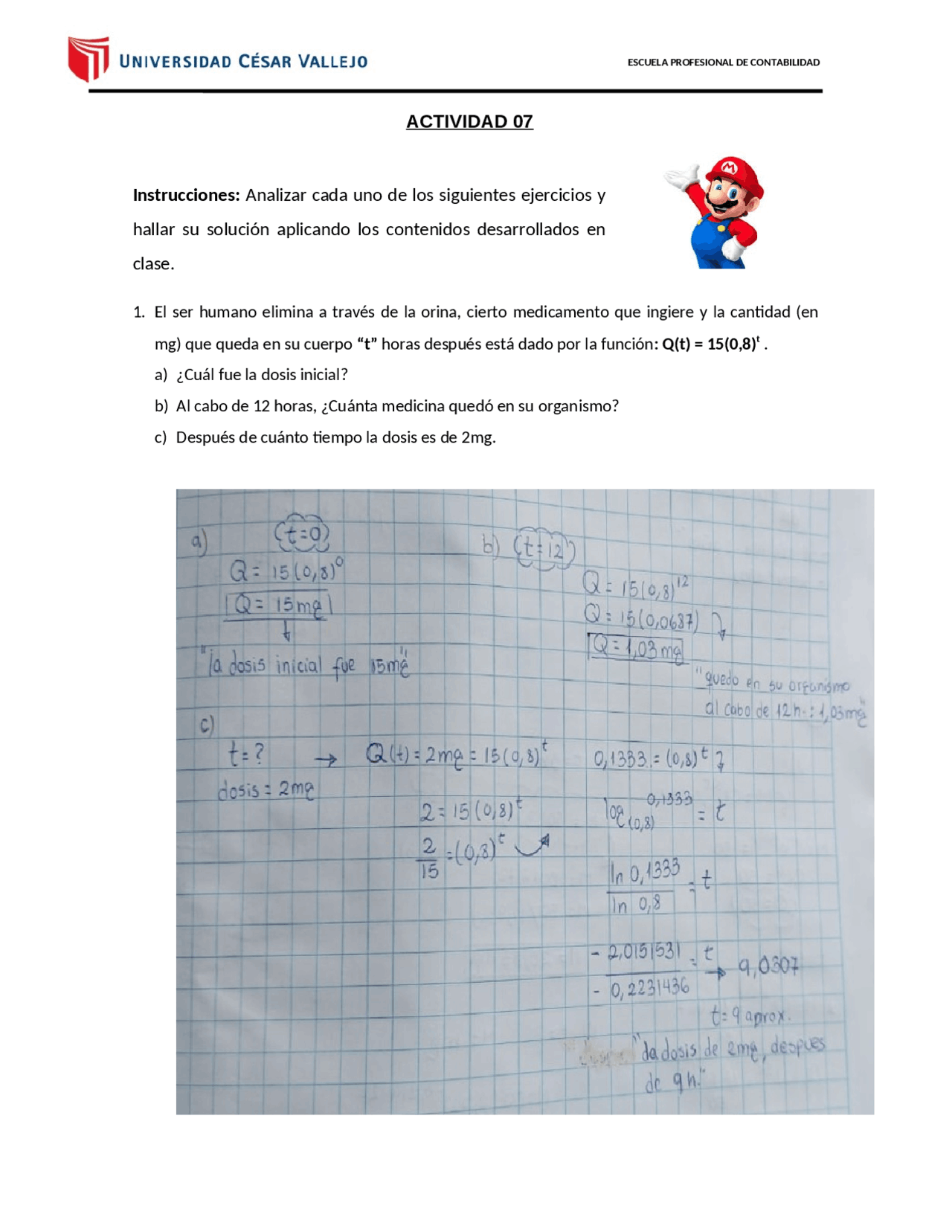 ACTIVIDAD 07 - MATEMATICA - Docsity