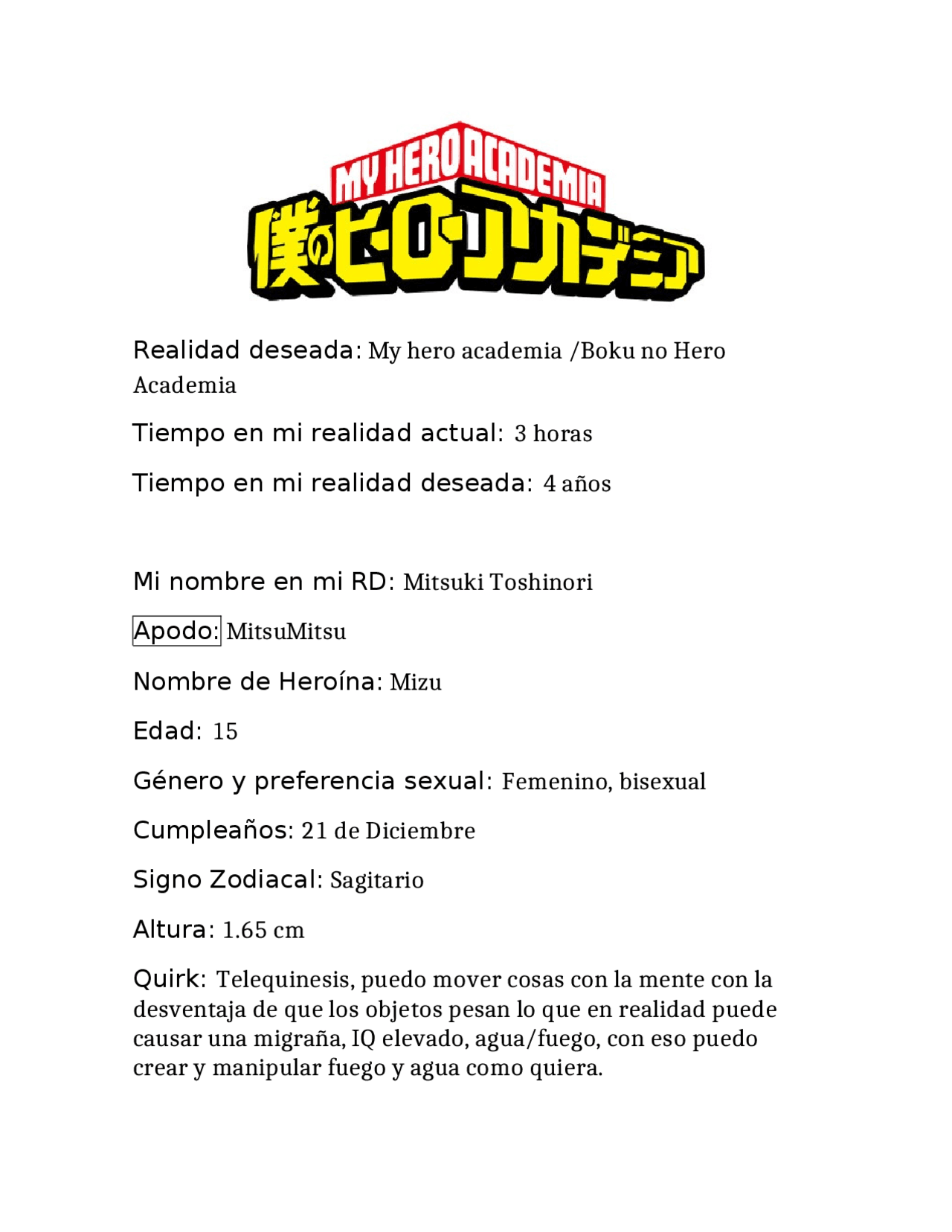 Guión y plantilla para mi RD (bnha) | Apuntes de Lengua y Literatura ...