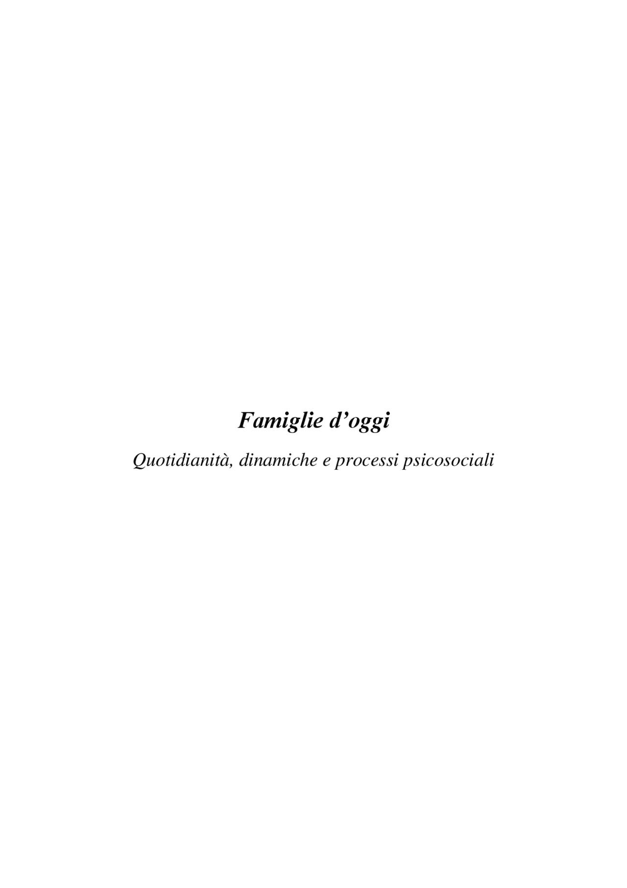 Riassunto Famiglie D oggi Fruggeri Docsity