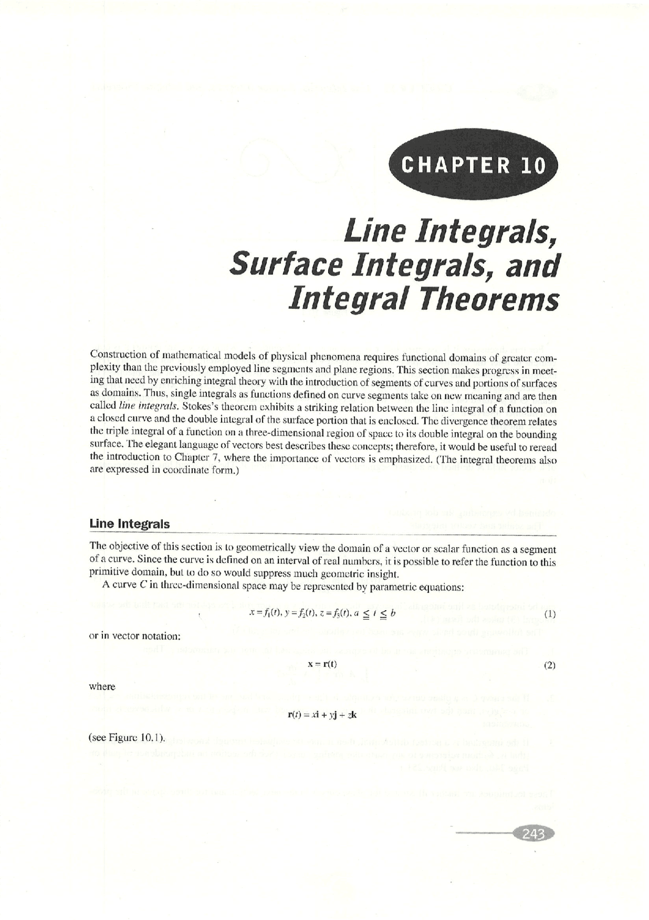 Line Integrals, Surface Integrals and Integral Theorem - Docsity
