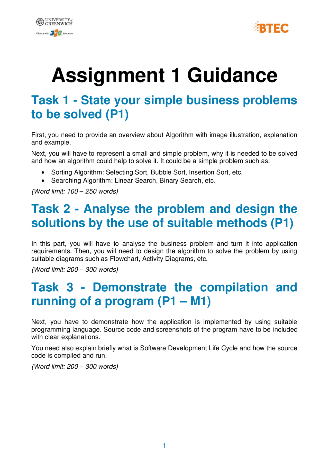 Assignment 1 C programming | Assignments C programming | Docsity