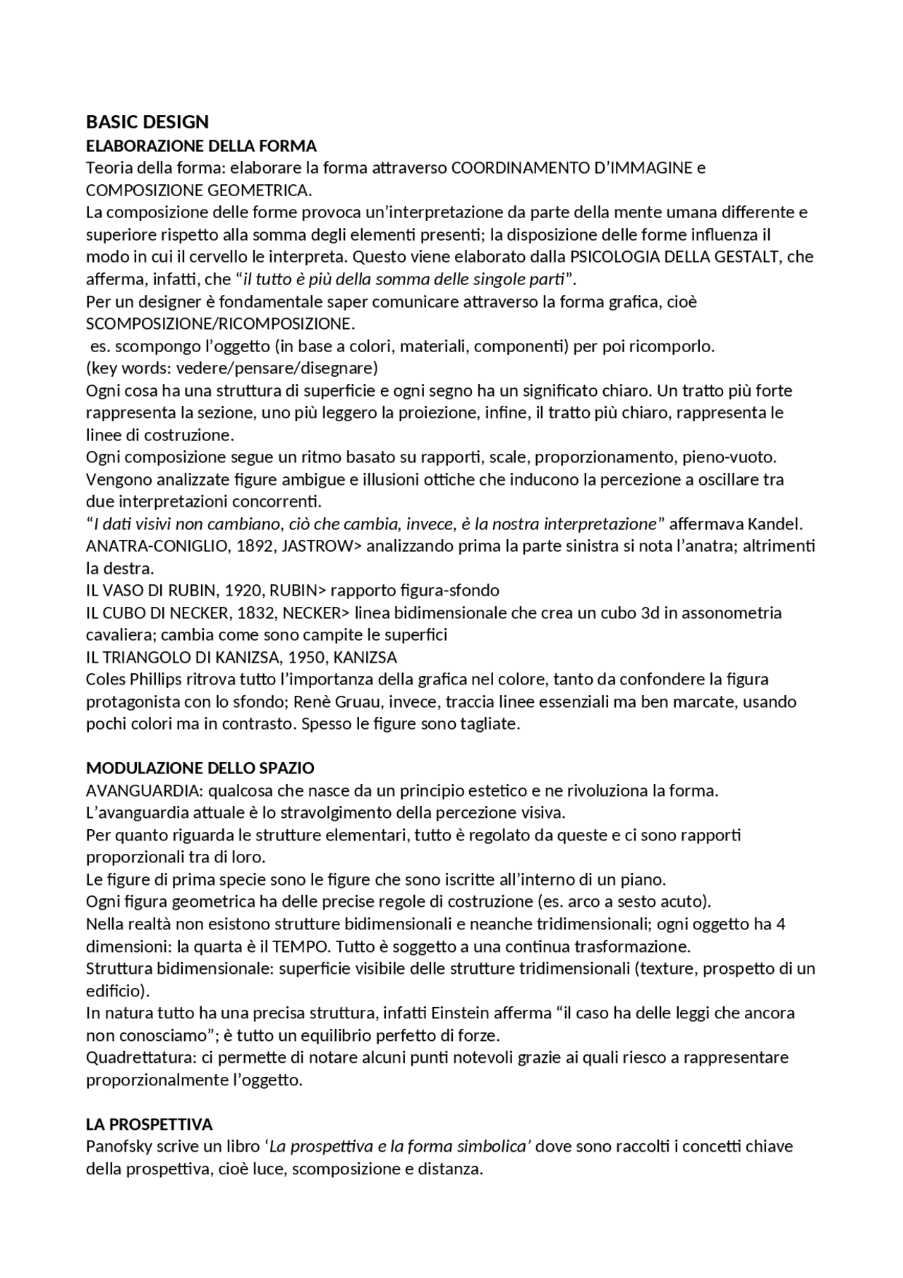 Appunti di basic design | Appunti di Design | Docsity