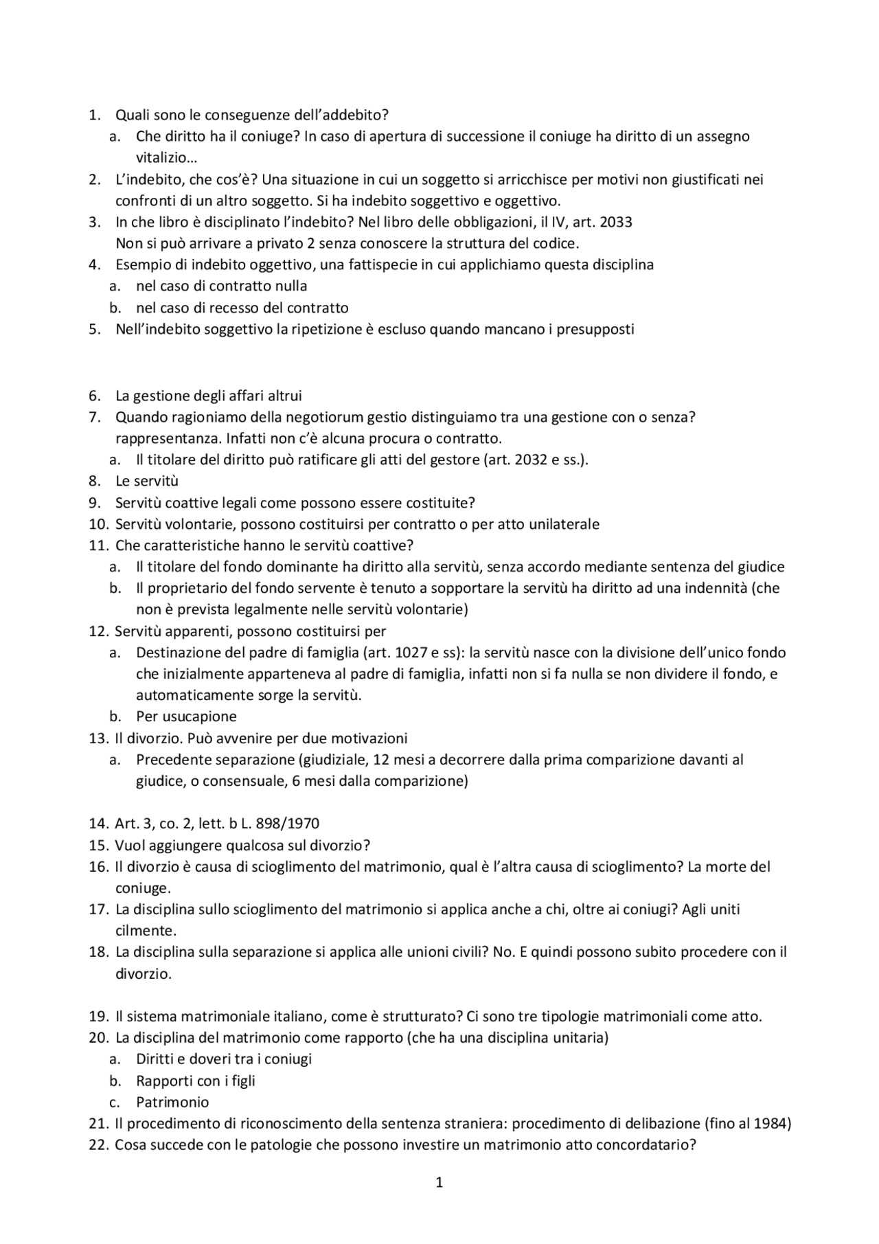Domande e risposte per l'esame: sintesi - Docsity