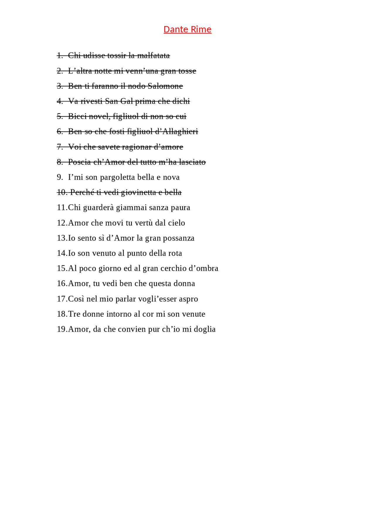 Parafrasi di alcune poesie delle Rime di Dante | Traduzioni di ...