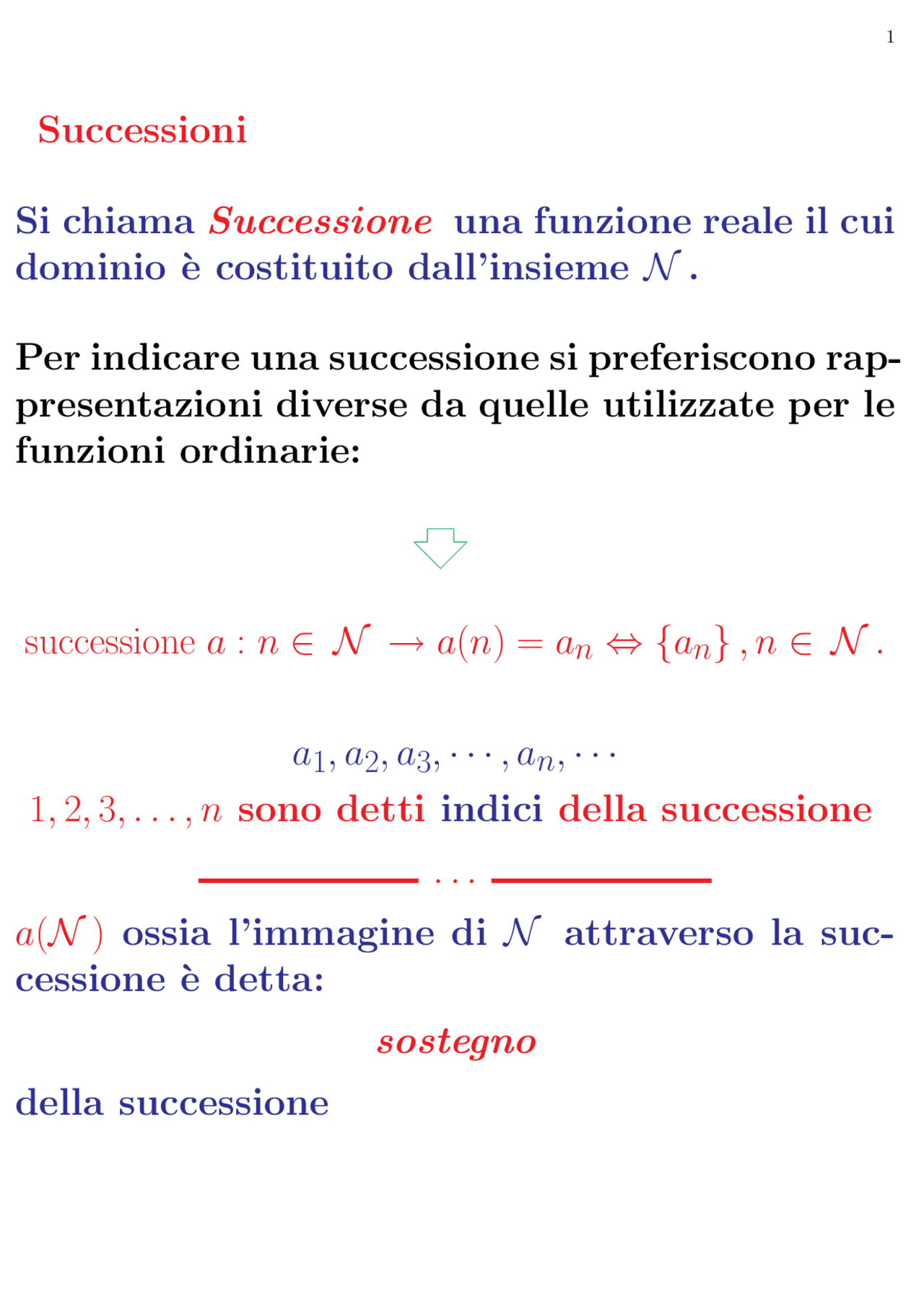 Successioni numeriche - Docsity