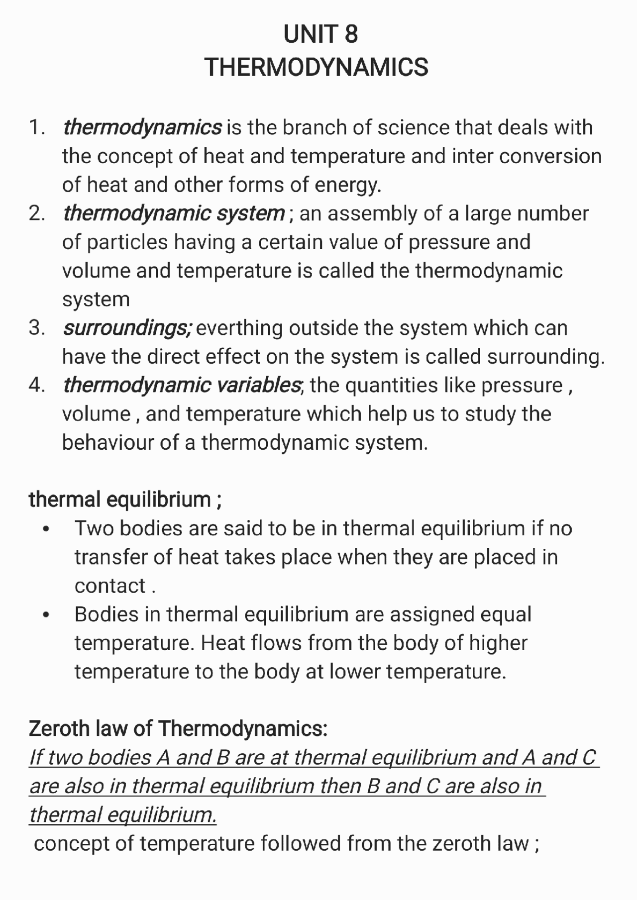 Thermodynamics (physics) - Docsity