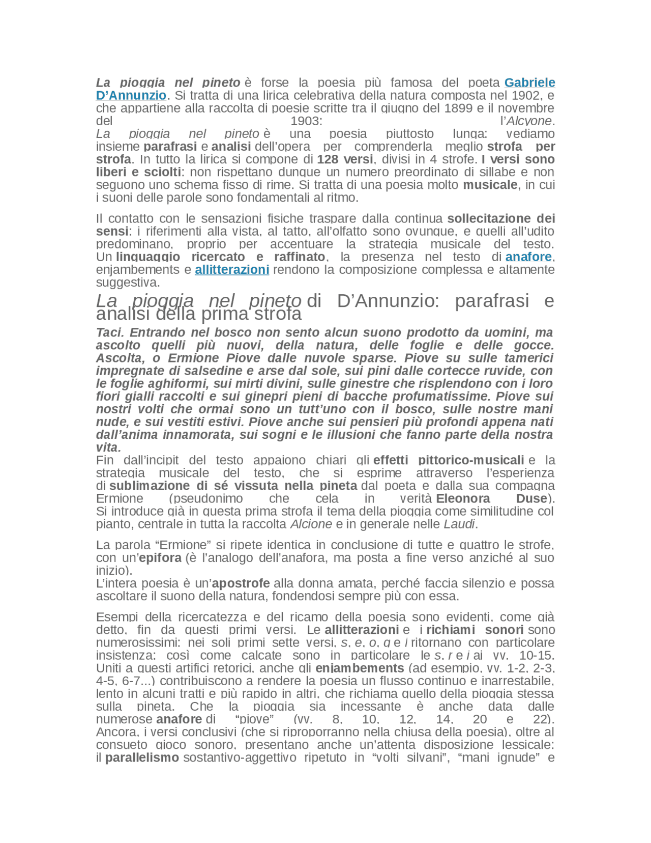 La pioggia nel parafrasi figure retoriche ecc Appunti di Lingue e letterature classiche La pioggia nel parafrasi figure retoriche ecc Appunti di Lingue e letterature classiche
