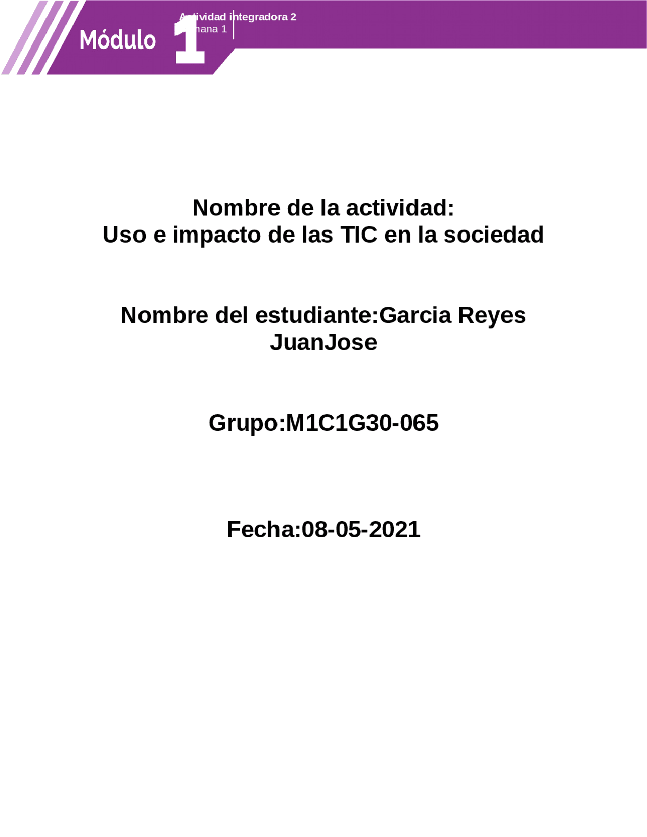 Módulo 1 Actividad Integradora 2 Docsity