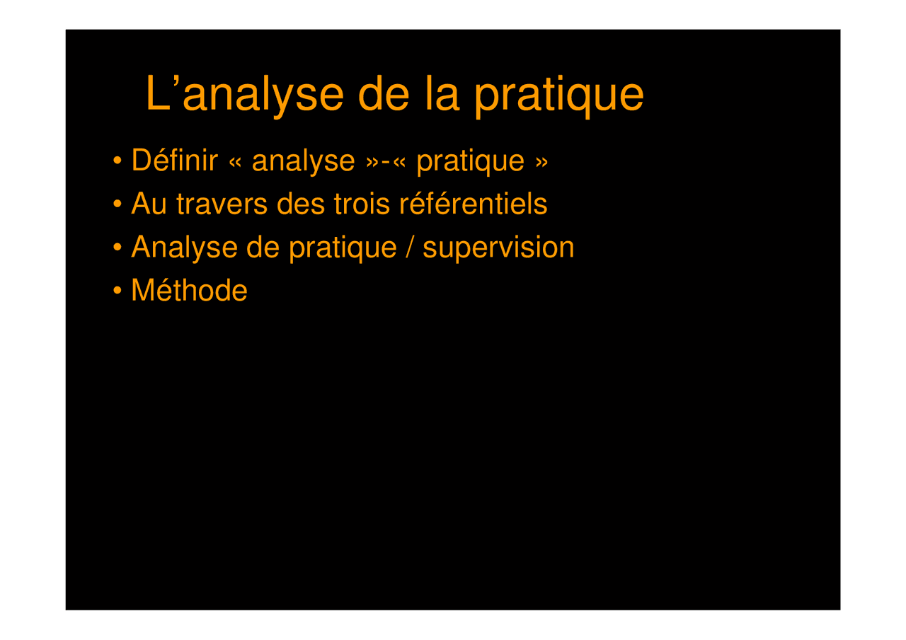 L’analyse de la pratique | IFSI 1ère année | Slides Sciences Mèdicales