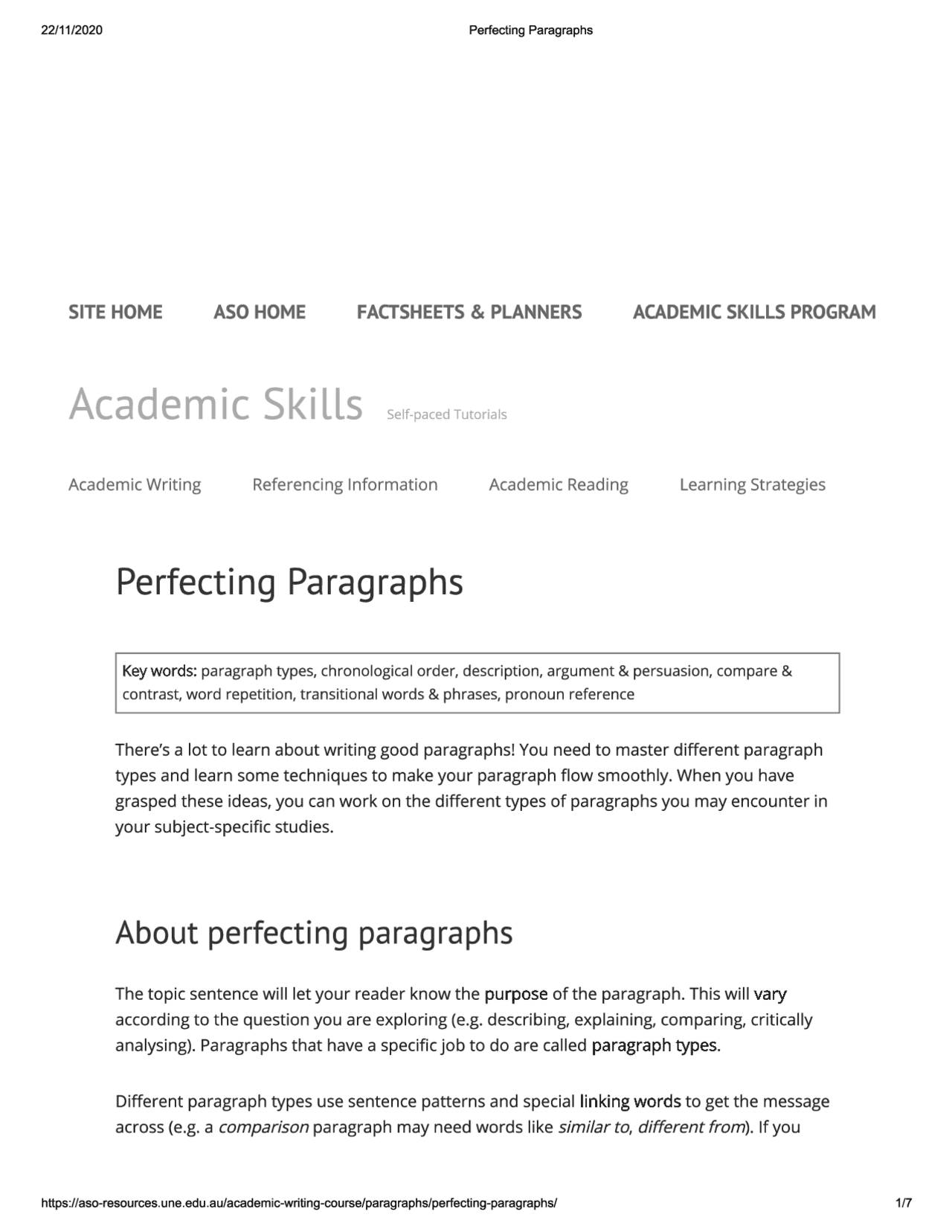 Respuestas de Quiz sobre transiciones de parrafos - Docsity