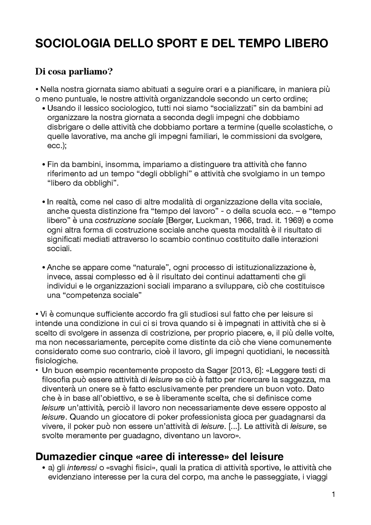 Riassunto Sociologia dello sport e del tempo libero Docsity Riassunto Sociologia dello sport e del tempo libero Docsity