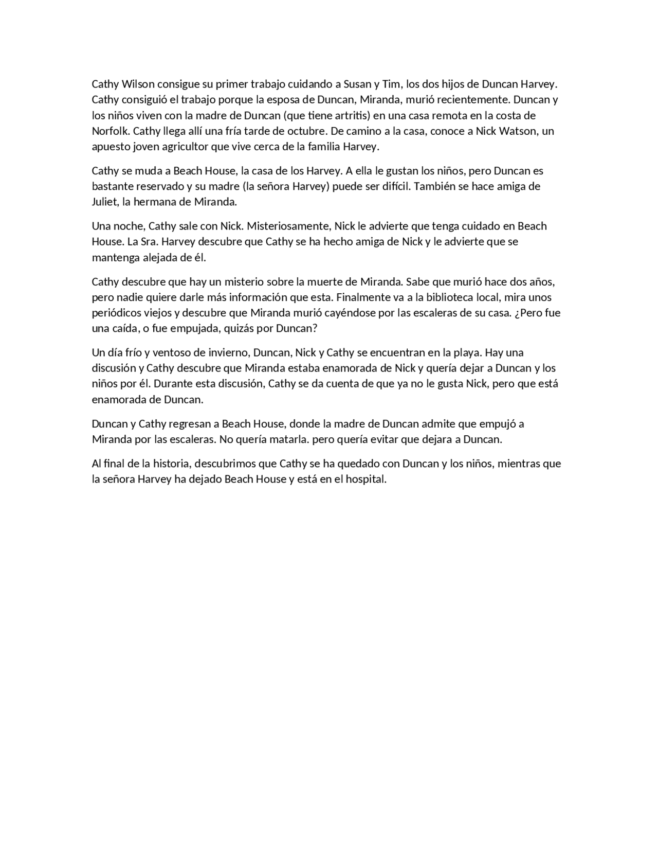 Resumen Remember Miranda Docsity