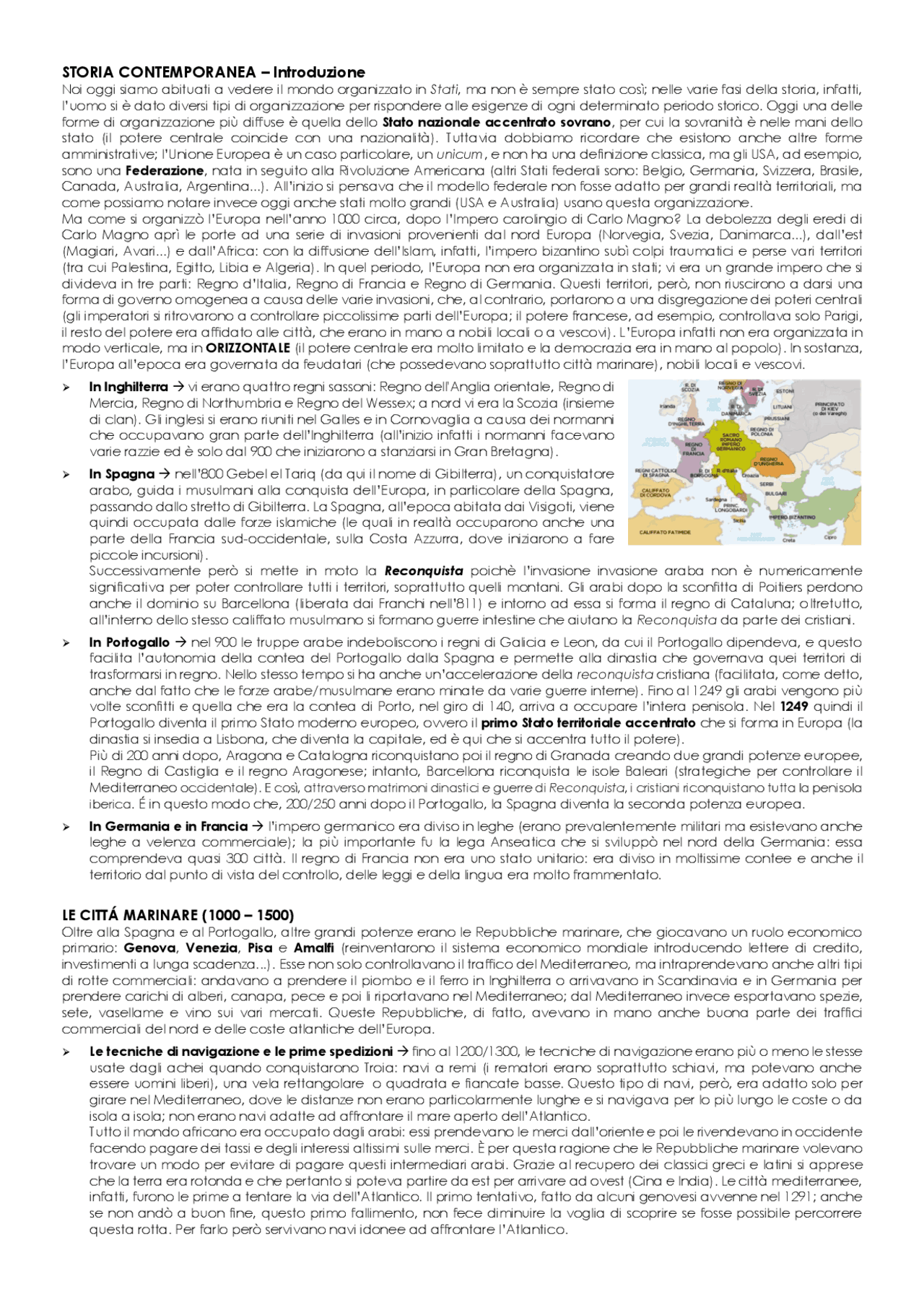 STORIA CONTEMPORANEA, Canavero + appunti prof. Fabio Zucca Sintesi