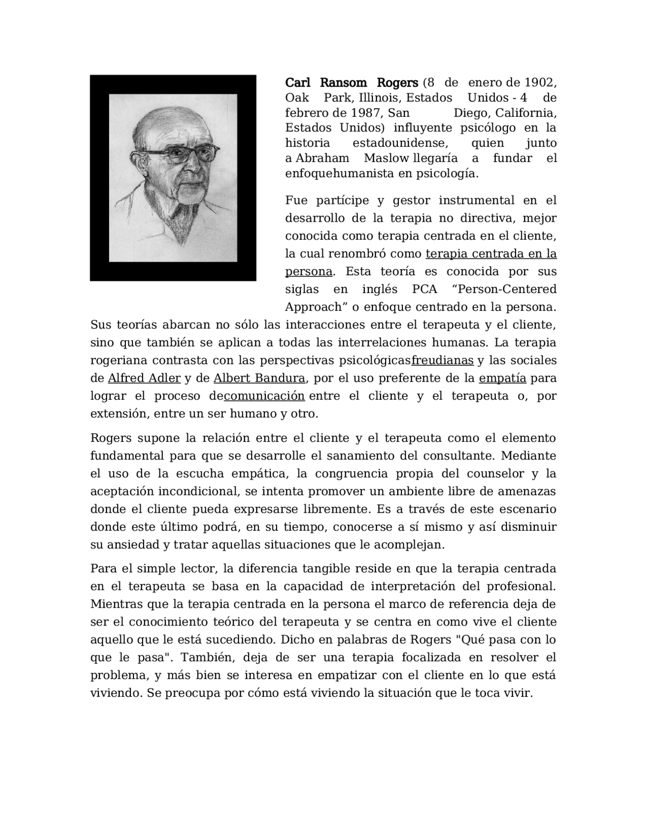 Teoria humanista de Carl Ransom - Docsity