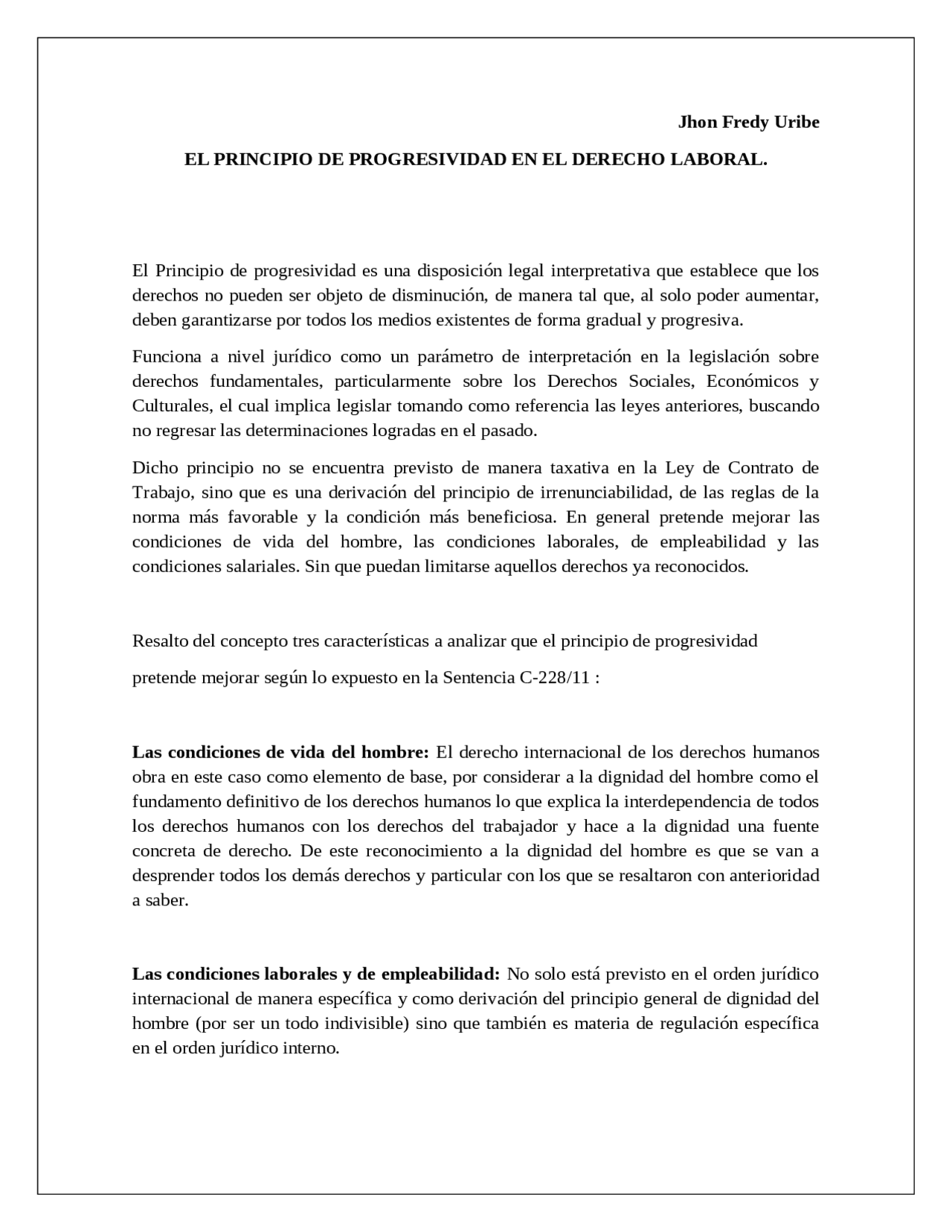 EL PRINCIPIO DE PROGRESIVIDAD EN EL DERECHO LABORAL. | Apuntes de ...