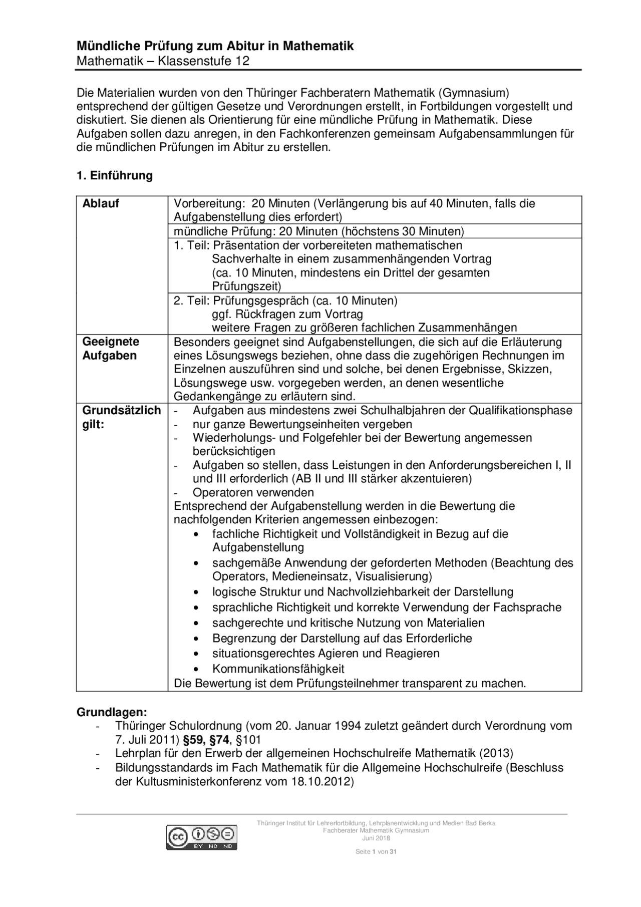 Mündliche Prüfung zum Abitur in Mathematik - Docsity