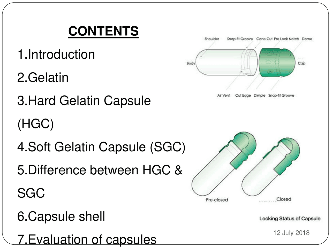 Capsules information - Docsity