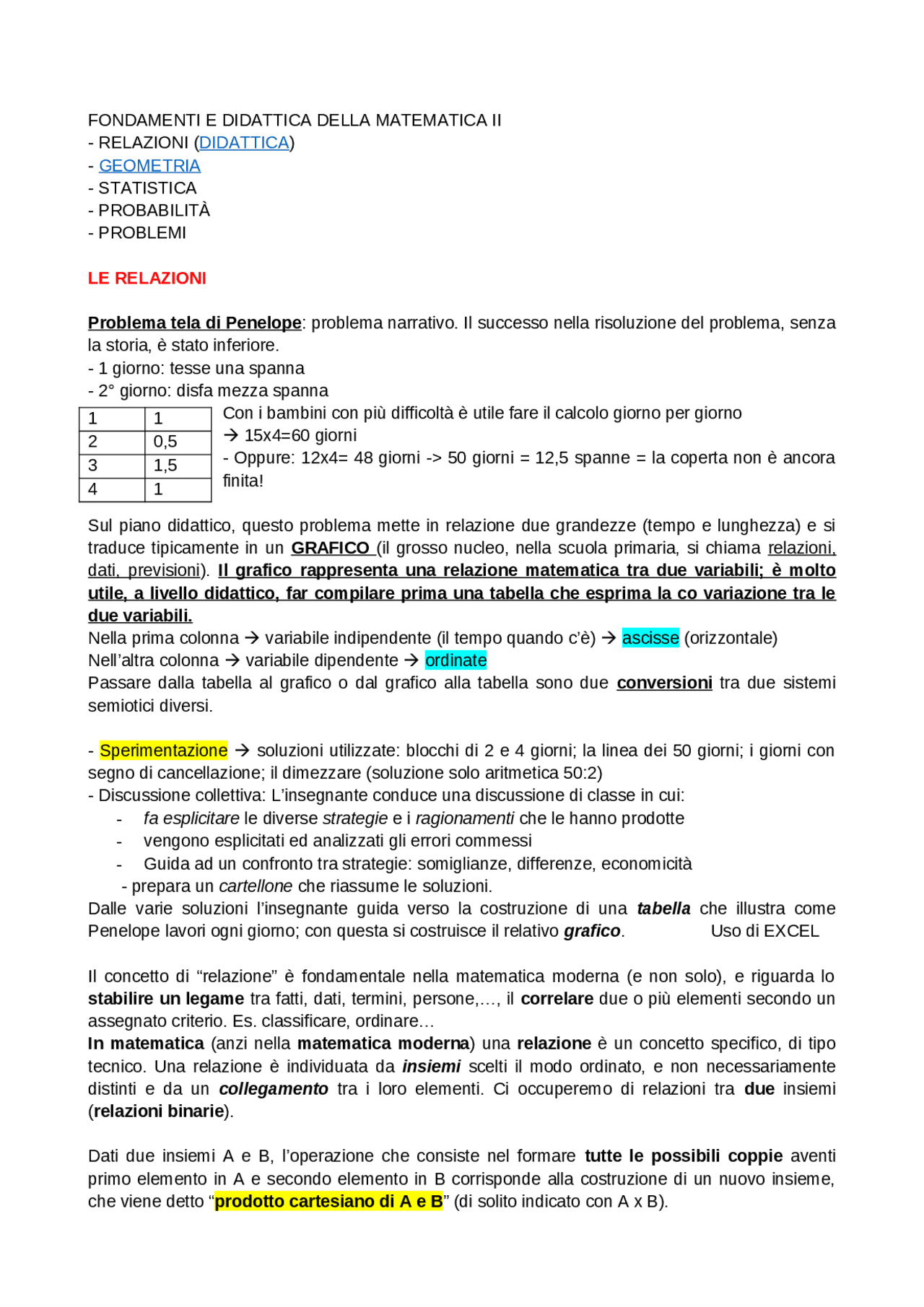Fondamenti e didattica della matematica II - Docsity
