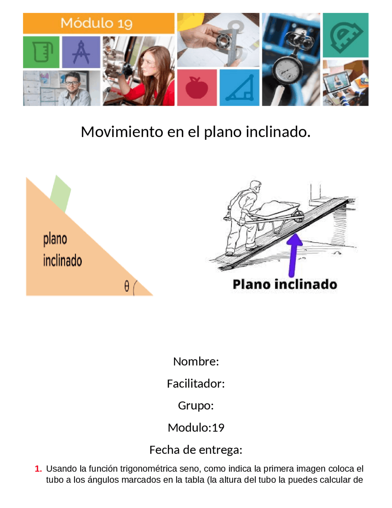 Movimiento en el plano inclinado. | Transcripciones de Matemáticas ...