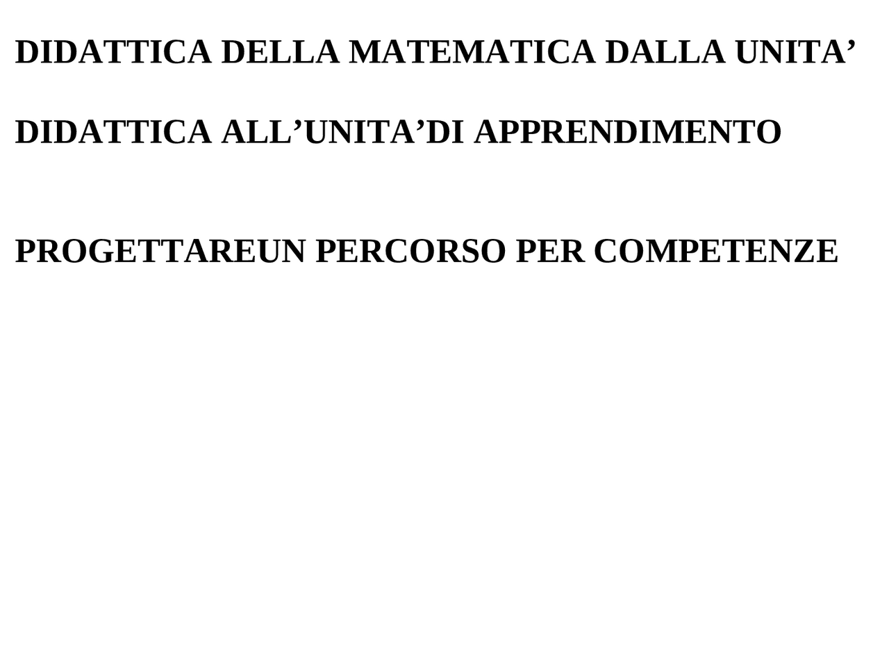 DIDATTICA DELLA MATEMATICA Docsity