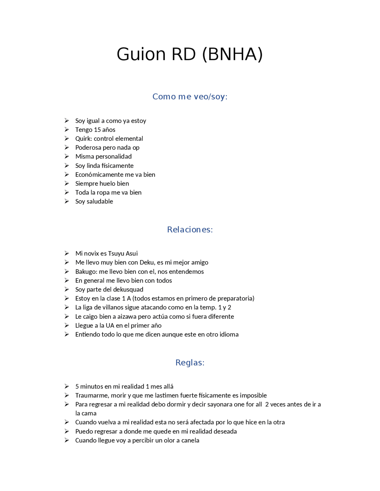 Guion RD boku no hero academia | Apuntes de Cultura Científica - Docsity