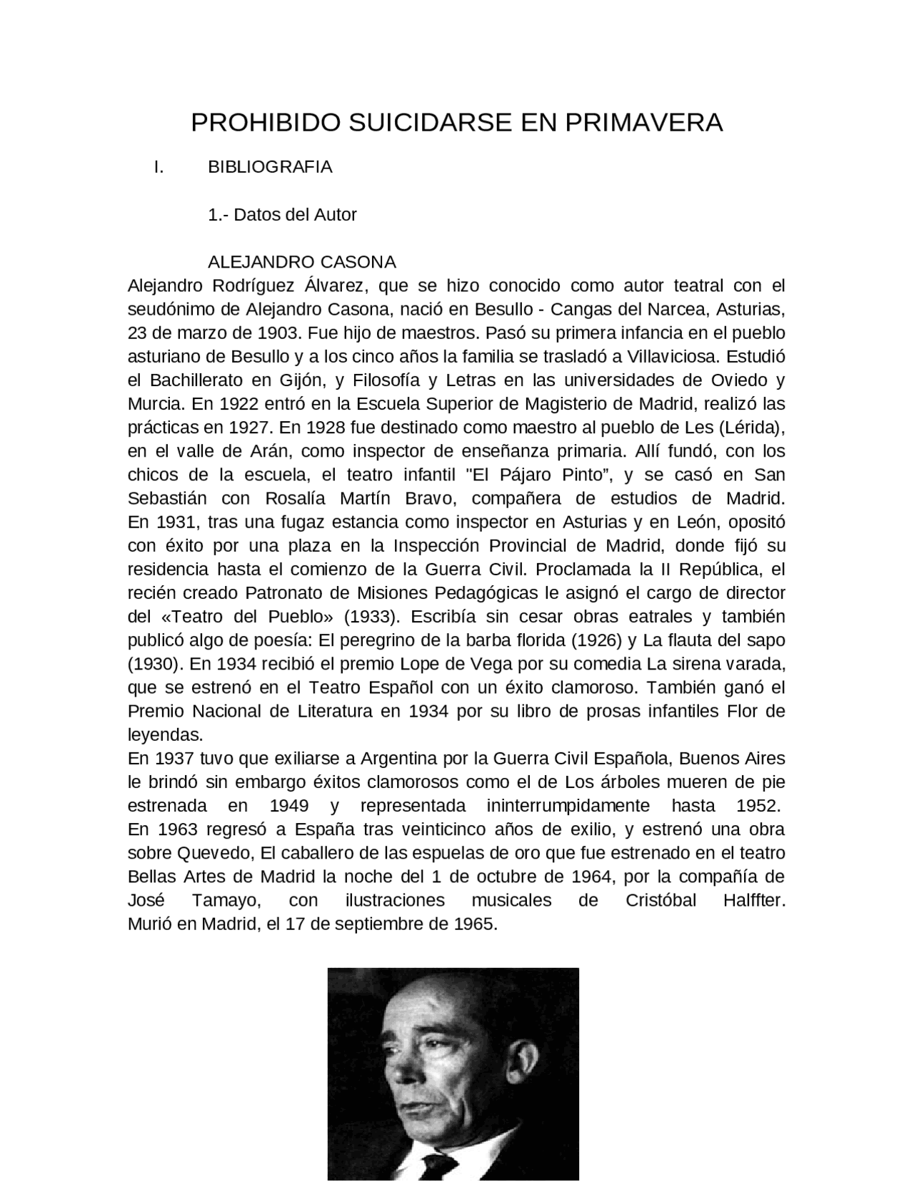Analisis Literario De Prohibido Suicidarse En Primavera Docsity