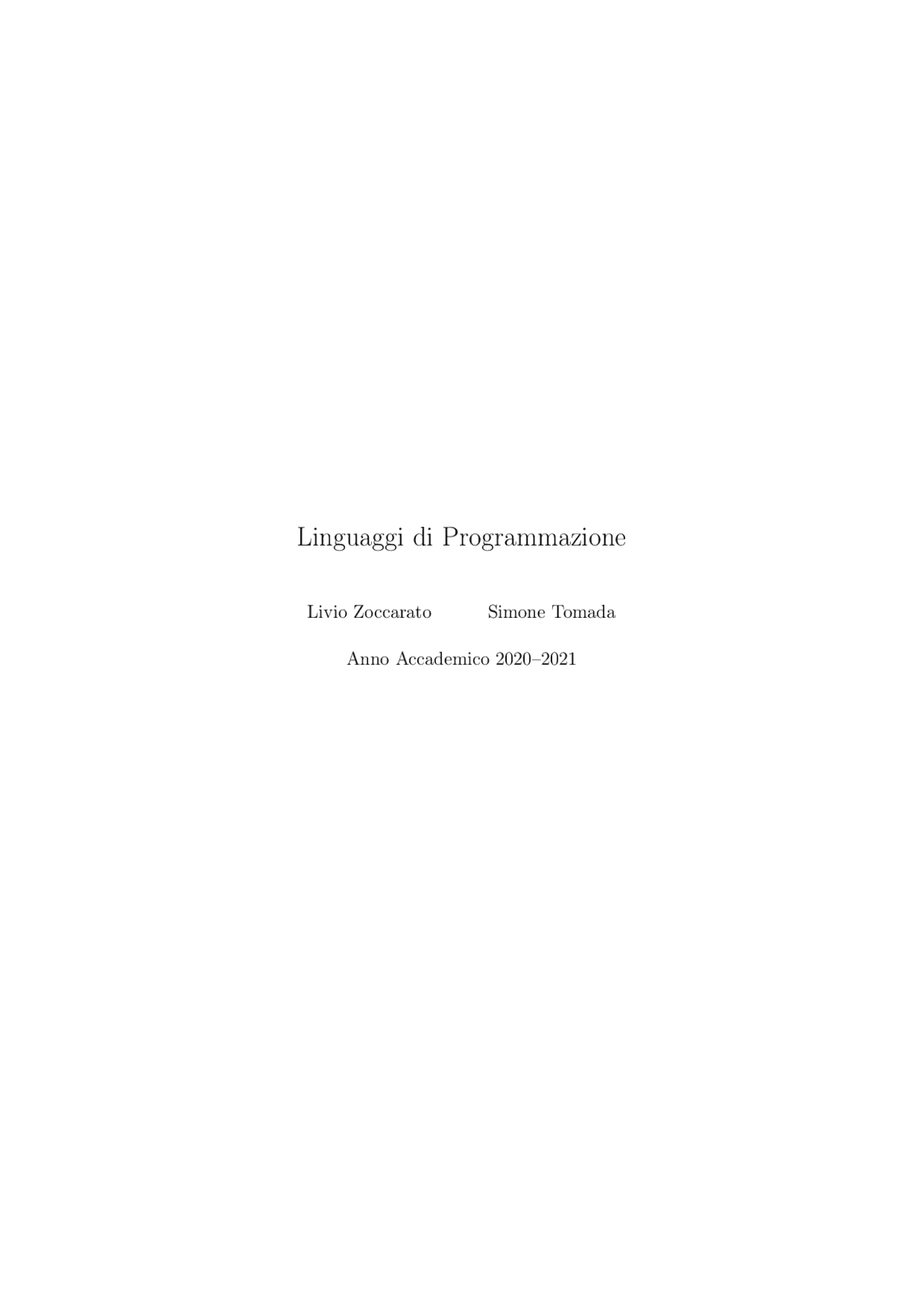 Linguaggi di Programmazione Docsity Linguaggi di Programmazione Docsity