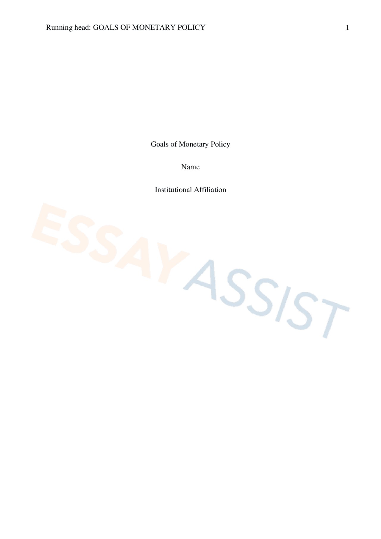 Goals Of Monetary Policy Docsity Goals Of Monetary Policy Docsity